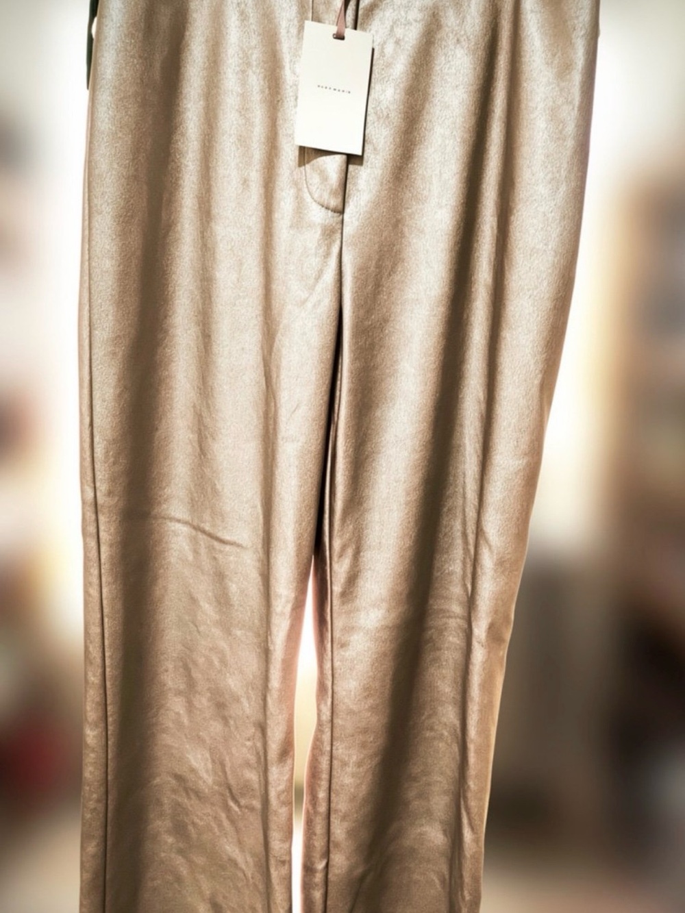 Alex Marie Metallic Gold Faux Leather Pants